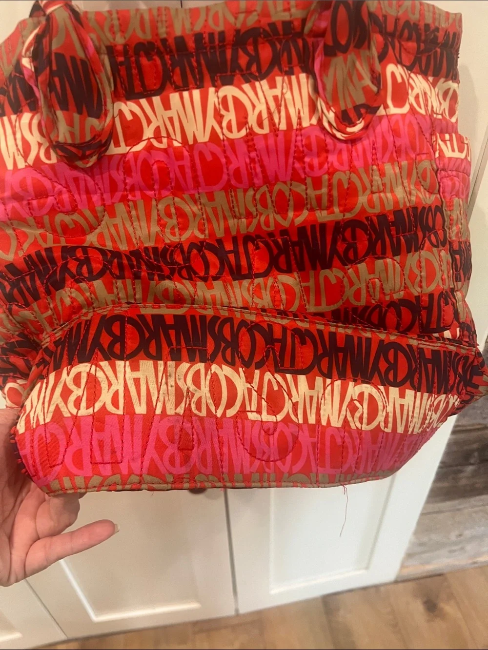 Marc by Marc Jacobs Vintage Graffiti Printed Quilted Nylon Tote Bag Multi